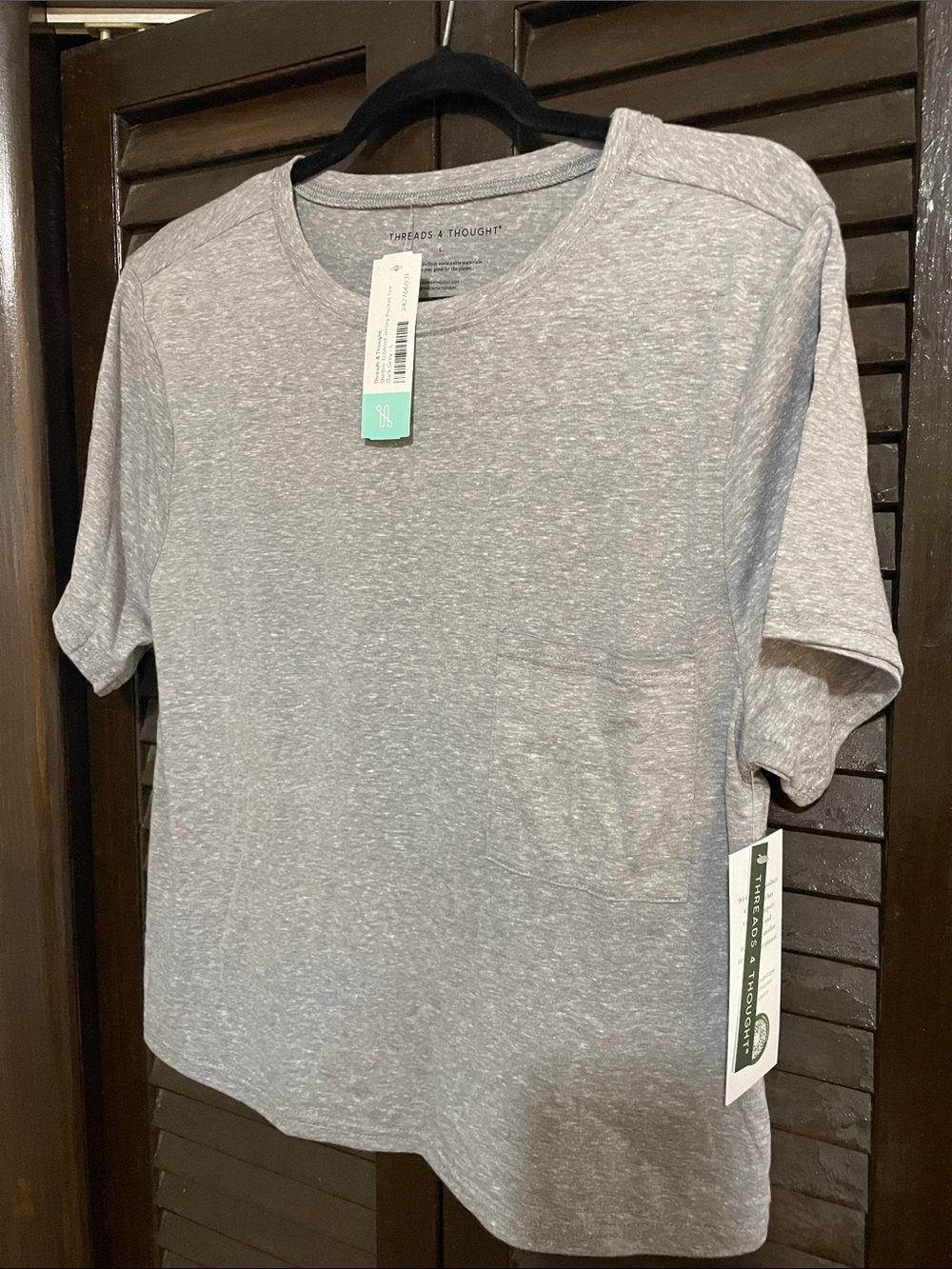 Threads 4 Thought Heather Gray Short Sleeve Pocket Tee